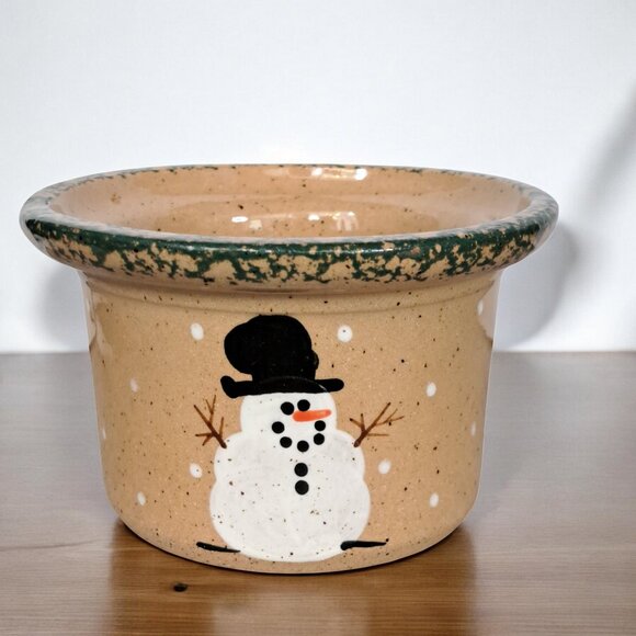 Three Rivers Pottery Snowman Family Tree Collection~Linda~1996 Crock Small - Picture 9 of 10